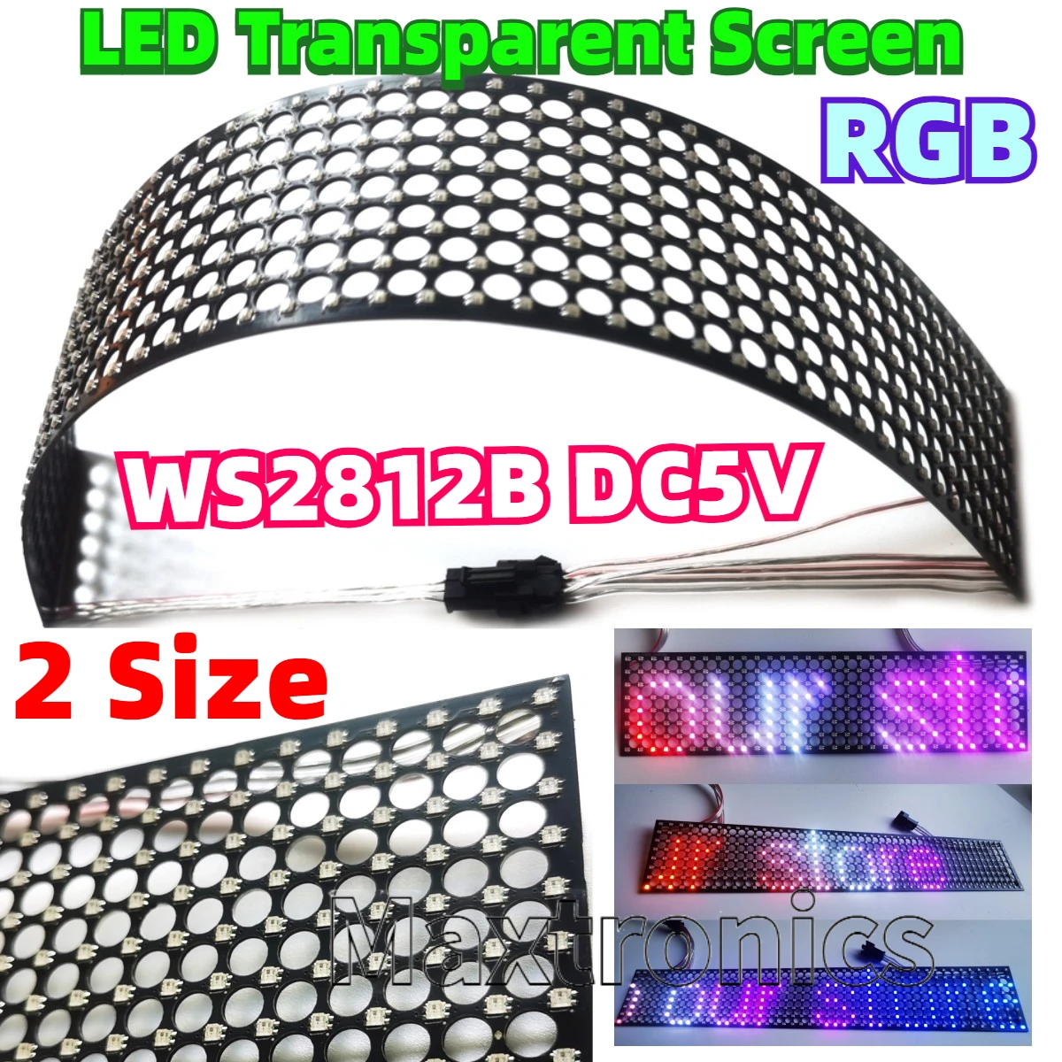 Rgb Led Matrix 8X8 - Ws2812b led tela transparente colorida rgb