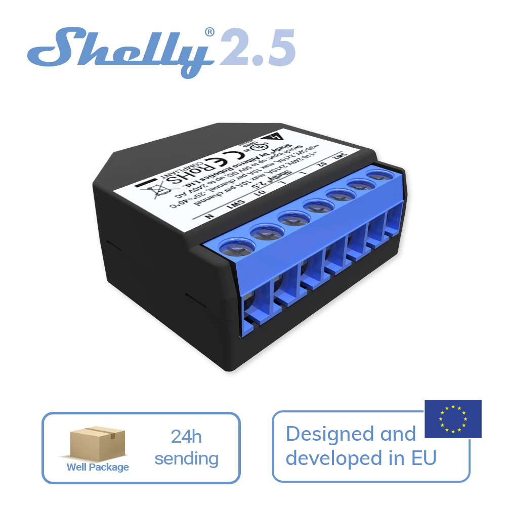 Shelly 2.5 Smart Home Duplo Re - Shelly Relay Module avaliação e preço